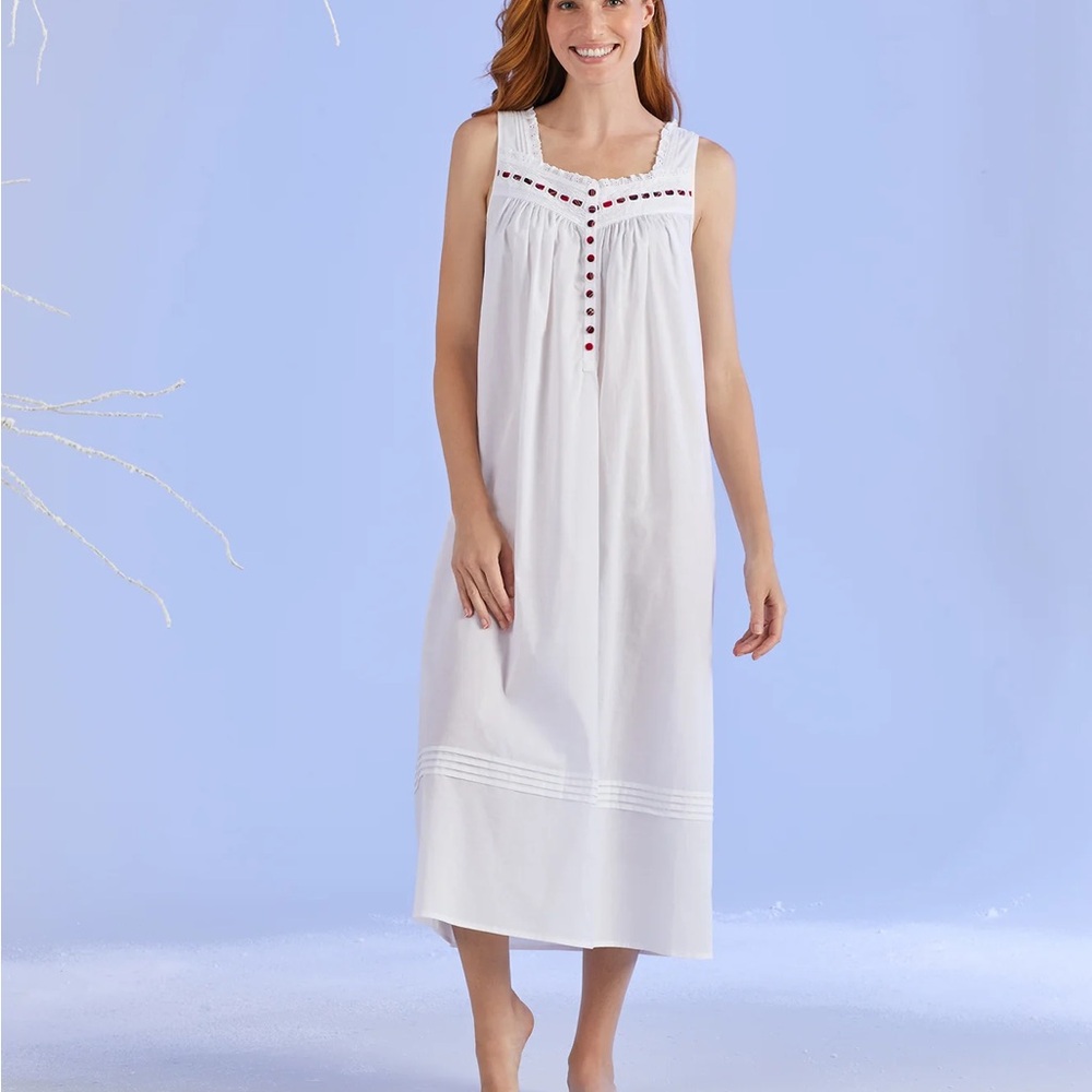 Flannel Nightgown Lanz of Salzburg Women’s long sleeveless nightie pajamas L